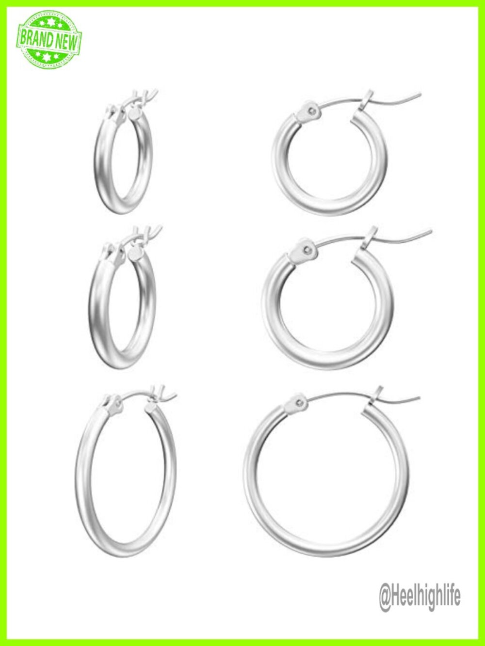 14K Gold Plated Hoop Earrings 925 Sterling Silvertone Post Lightweight